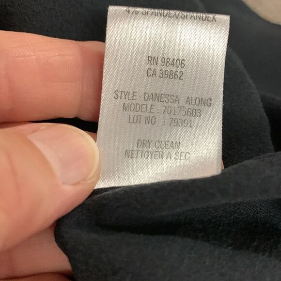 Theory Black Semi-Sheer Pleated Round Neck Sleeveless Swing Dress Size 2 - Picture 10 of 14